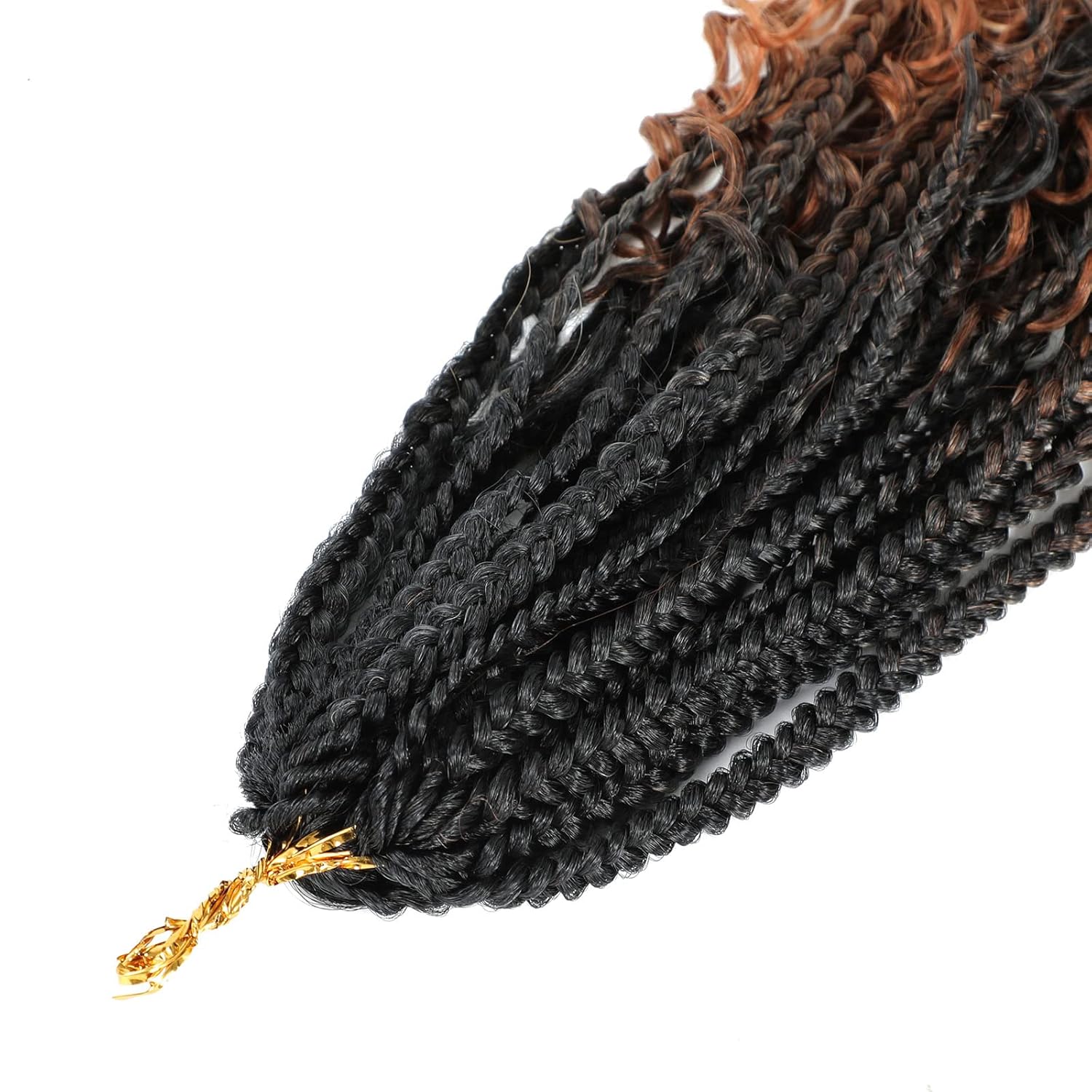 Goddess Curly Ends 144 Strands 22 Inch Bohomian Crochet Braids Goddess Box Braids Crochet Hair Synthetic Crochet Braids Hair Extensions(22Inch 1B/130/613)