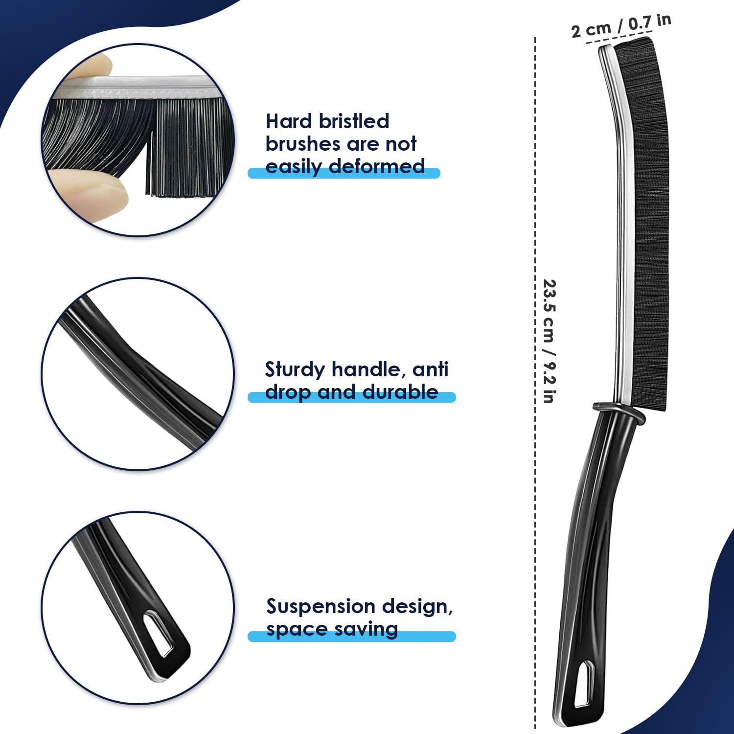4-Pack Multifunctional Cleaning Brushes - Stainless Steel Gap Brushes For Kitchen, Bathroom & Tiles - View #9