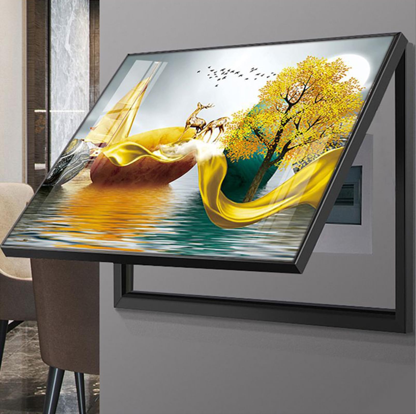 Caja de contador eléctrico decorativa para pared de restaurante o comercio