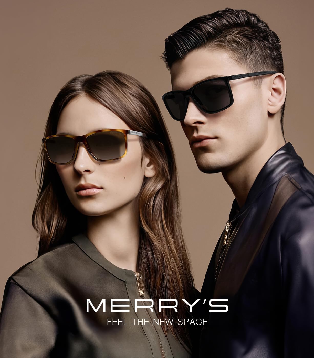 MERRY'S Unisex Rectangle Polarized Sunglasses For Fishing Driving Golf Aluminum Temple S8658 - Image 2