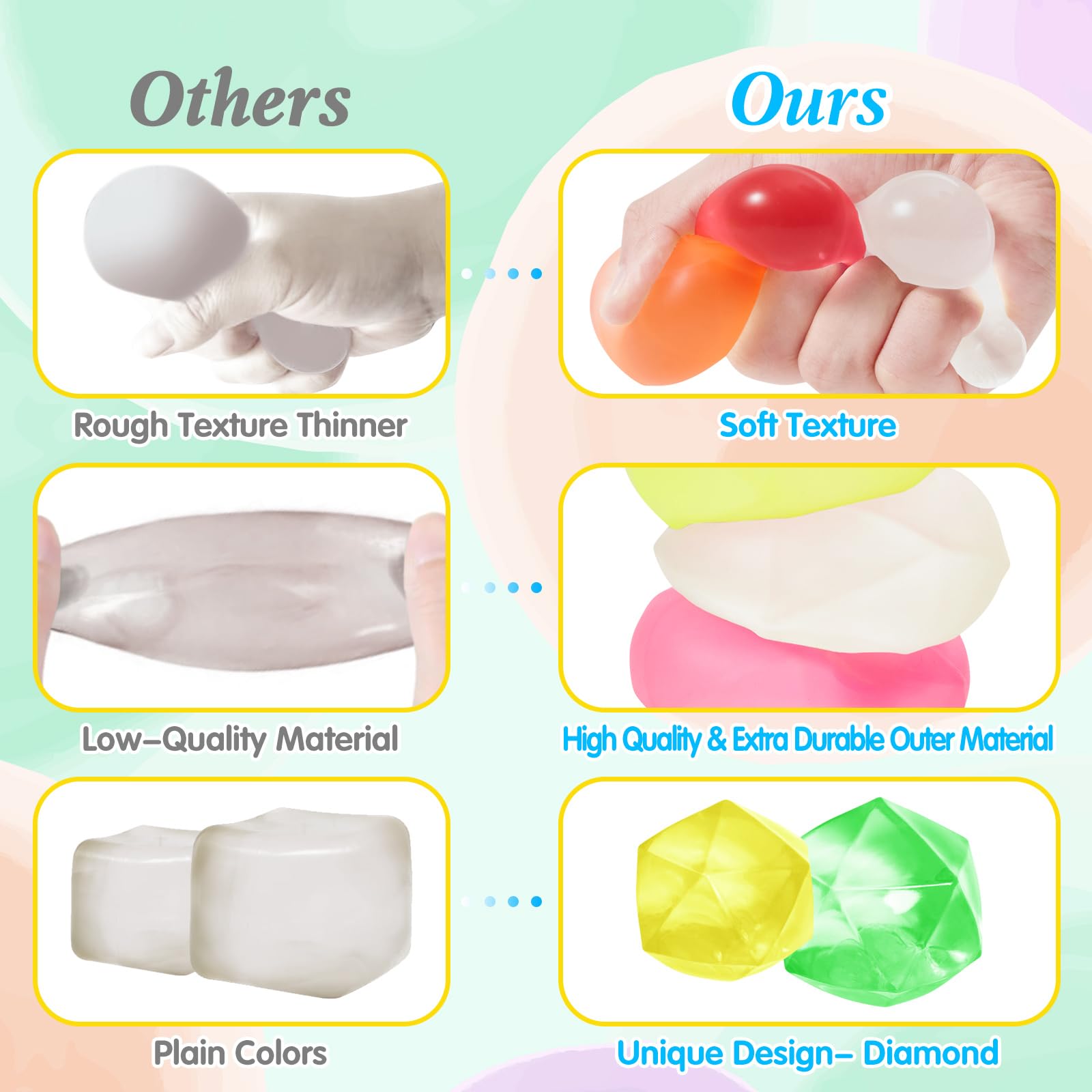 4pcs Stress Balls For Adults And Kids Diamonds Ice Cube | Desertcart  Seychelles