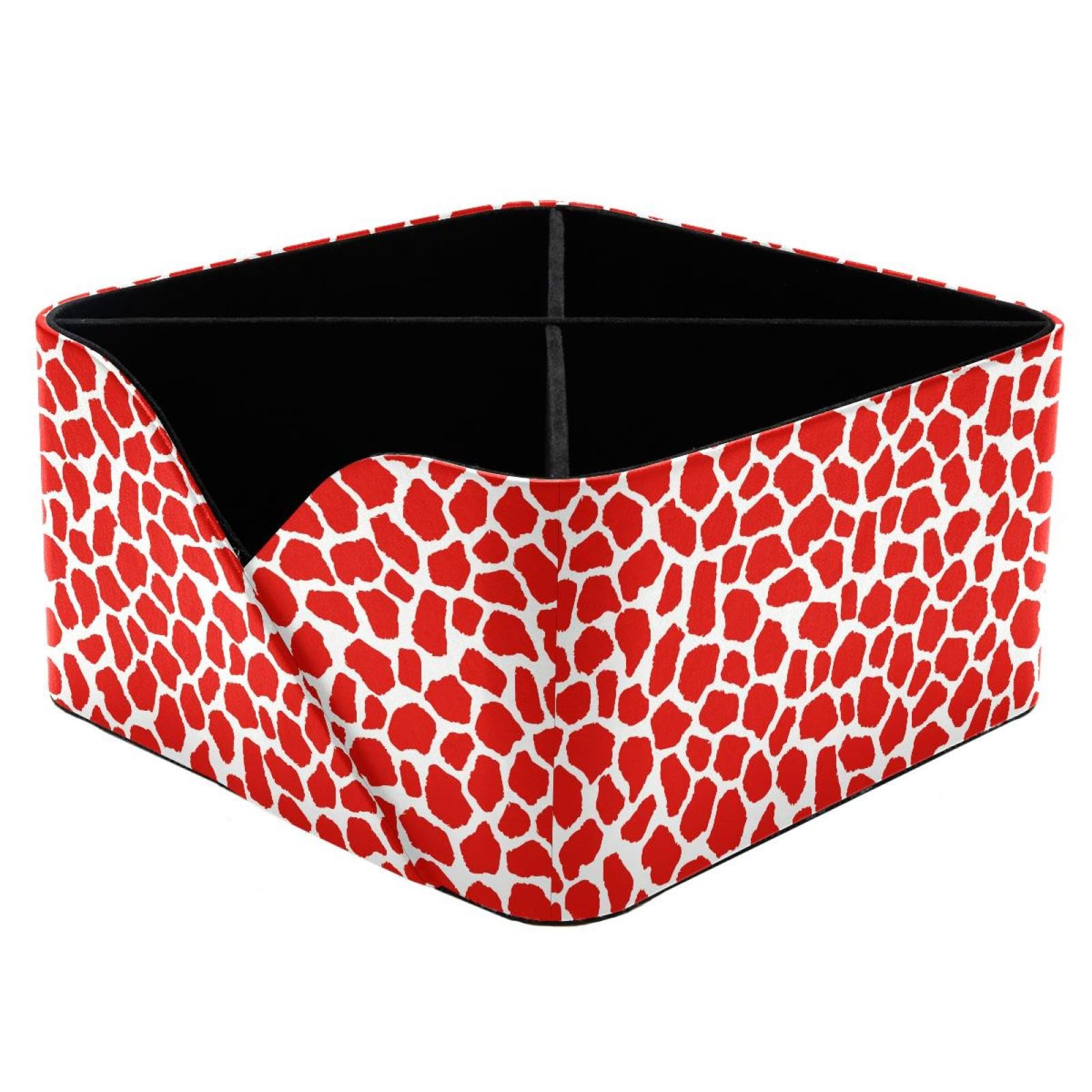 KengjuTesu Giraffe Print Desktop Organizer Pen Holder, Rectangular Pencil Cup for Office, Study and Makeup Stations