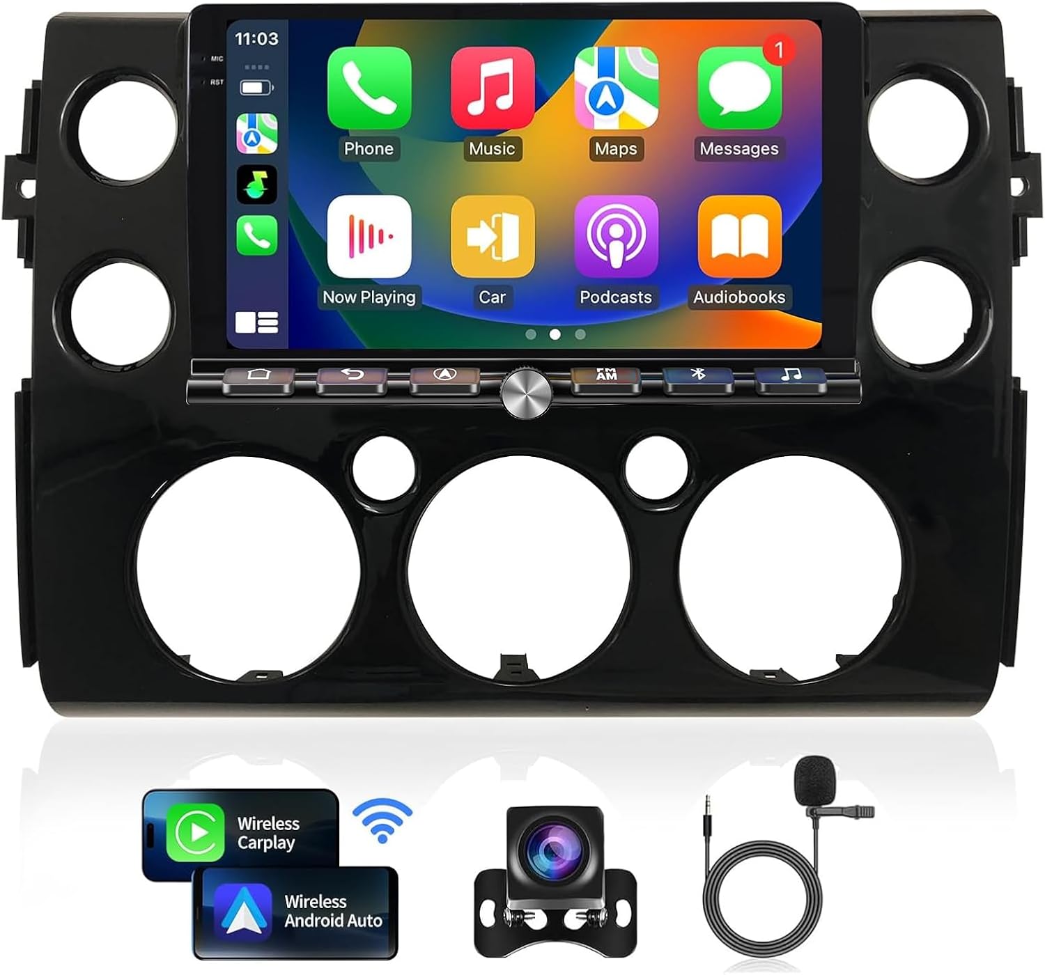 Car Radio for Toyota FJ Cruiser 2007-2017 Radio Stereo Replacement with Wireless Carplay Android Auto Updrage 8Core 13.3 Inch Touch Screen DSP Voice Control GPS Bluetooth AHD Backup Camera