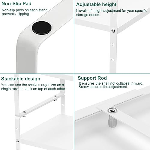 Miniatura 6 de Redrubbit Organizador de estantes expandibles, estantes apilables para encimera de cocina, estante de especias para cocina, baño, despensa, armario,