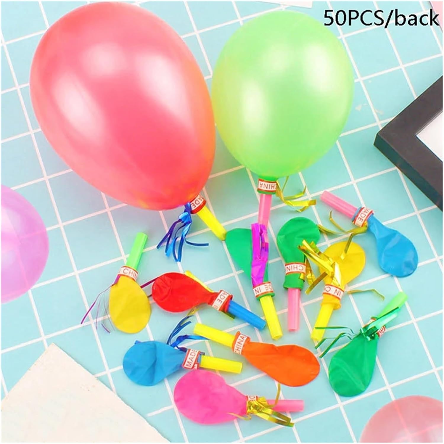 700 Pcs Colorful Whistling Balloon Horn Noise Makers, Suitable for Birthday Party Gifts, Decorations, and Games