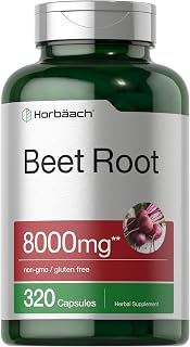 Horbaach Beet Root Powder Capsules | 320 High-Potency Pills | Non-GMO Gluten-Free Red Superfood Extract