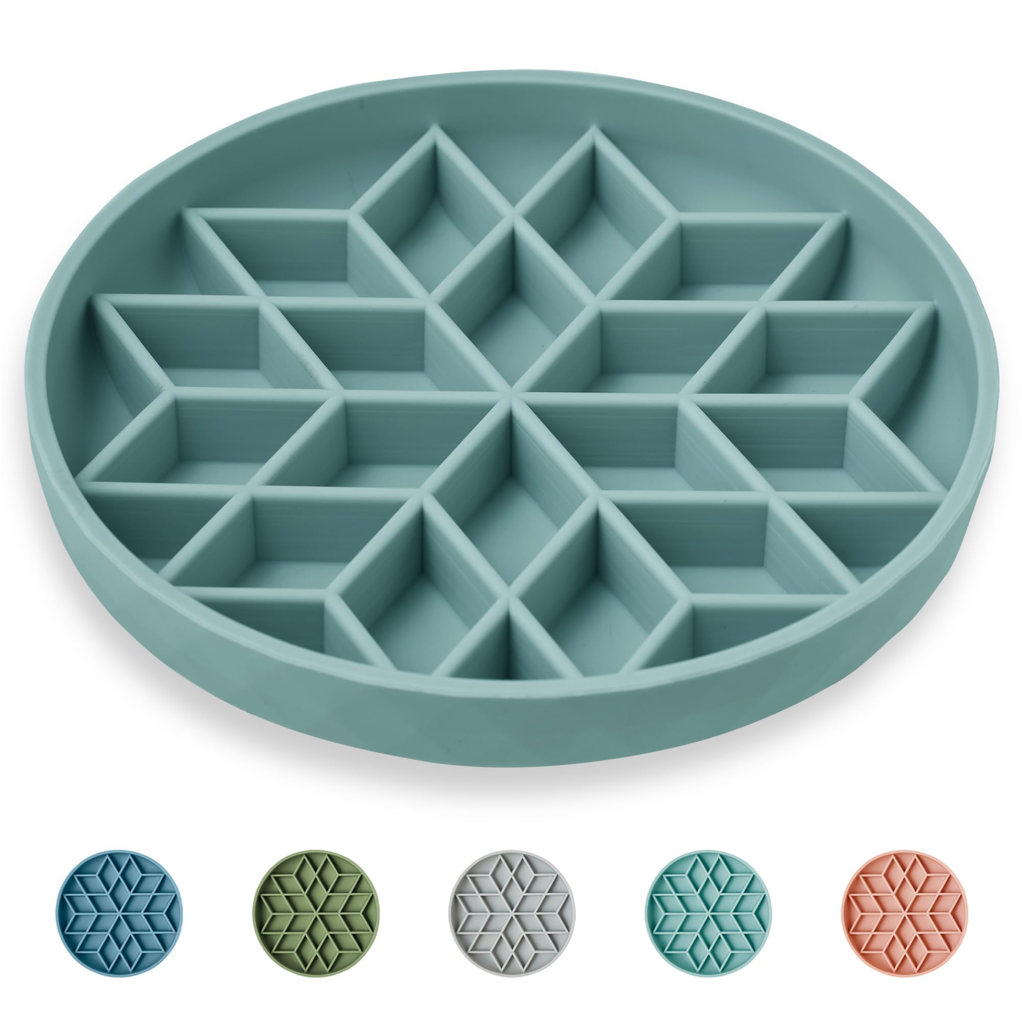 Slow Feeder Dog Bowls(Celestial, 7.3") for Medium Small Large Breeds,Non-Slip Slow Feeder Cat Bowl with Suction Cup, Durable Food-Grade Silicone, Anti-Chocking and Anti-Bloat
