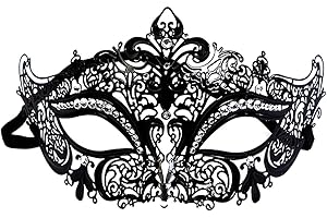 Masquerade Mask for Women, Black Lace Metal Venetian Mask