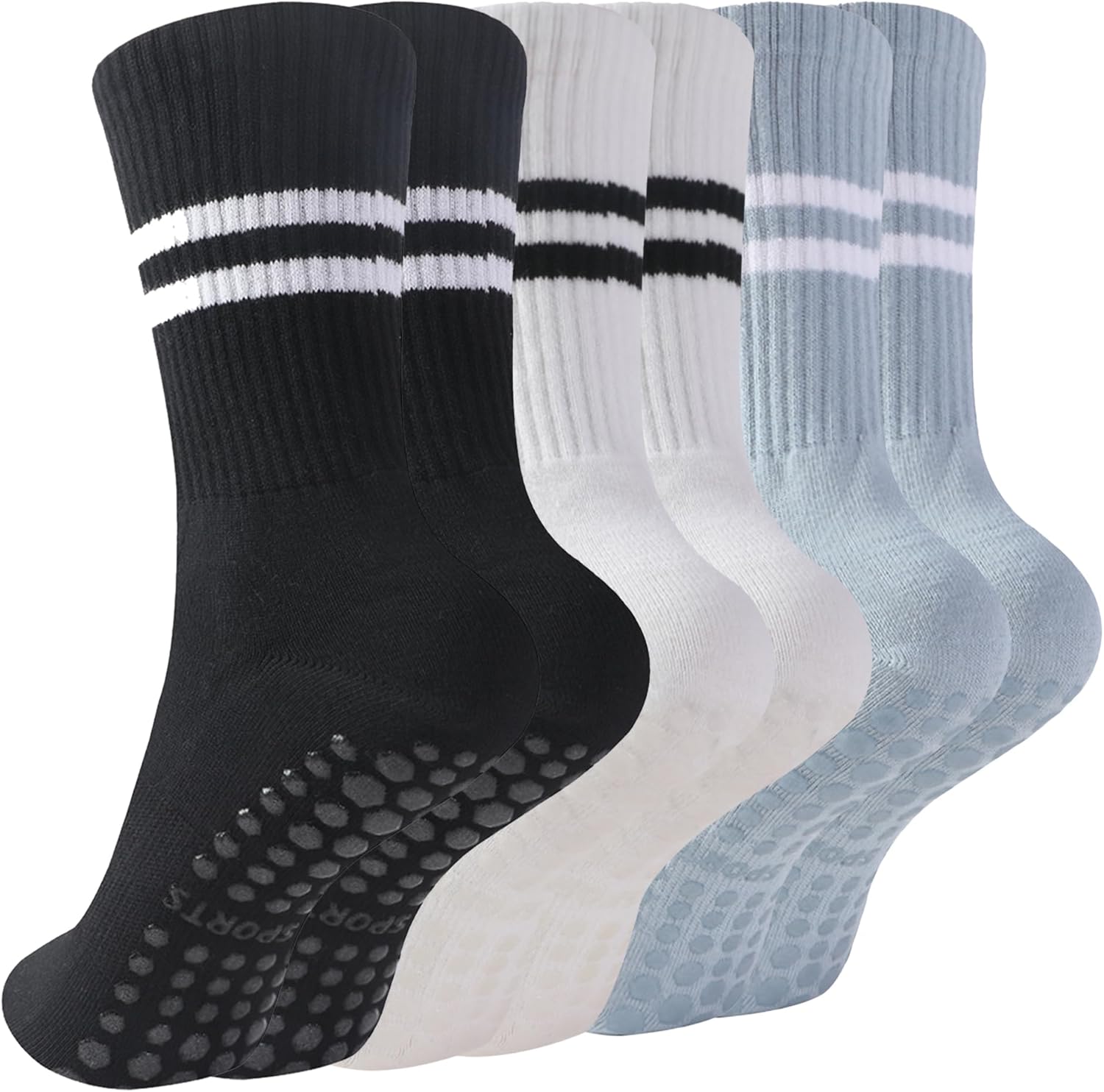 Pilates Socks with Grips for Women,Grippy Yoga Socks,Non Slip Ballet Barre Dance Gym Socks