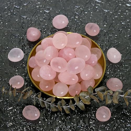 Miniatura 5 de Piedras de cuarzo rosa natural pulidas brasileñas, cristales y piedras curativas de cuarzo a granel para Wicca, Reiki, energía curativa, piedras de