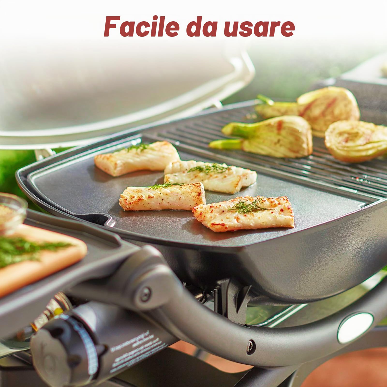 6559 Piastra in Grill ghisa per barbecue Weber Q200, Q220, Q240, Q260, Q2000, Q2200, Q2400 Series per barbecue a gas, 38,9 cm Piastra di Ricambio