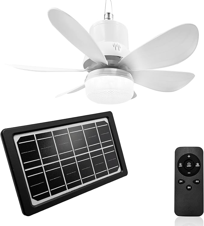Ventilador de Techo con Luz LED, 3 Velocidades, Control Remo