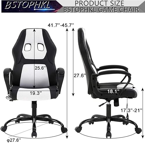Miniatura 2 de Silla para videojuegos, silla de oficina de masaje, sillas ergonómicas de videojuegos, silla de computadora reclinable ajustable con soporte lumbar,