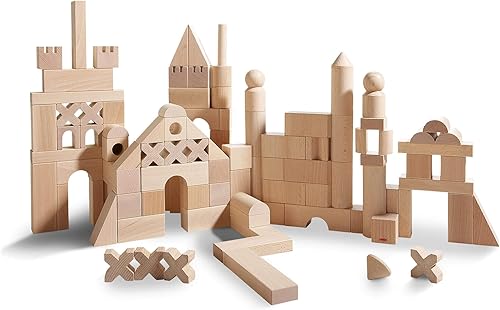HABA Basic Building Blocks - Juego de 102 piezas de madera extra grande fabricado en Alemania HABA Basic Building Blocks - Juego de 102 piezas de madera extra grande fabricado en Alemania