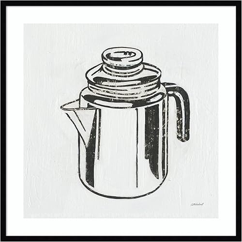 Miniatura 10 de Amanti Art Lienzo decorativo para pared enmarcado de 24 x 24 pulgadas, cafetera retro (cocina) por Kathrine Lovell, arte de pared de cocina, Búho