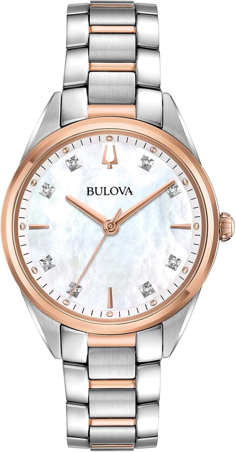 Bulova Orologio Analogico Quarzo Donna con Cinturino in Acciaio Inox 98P183