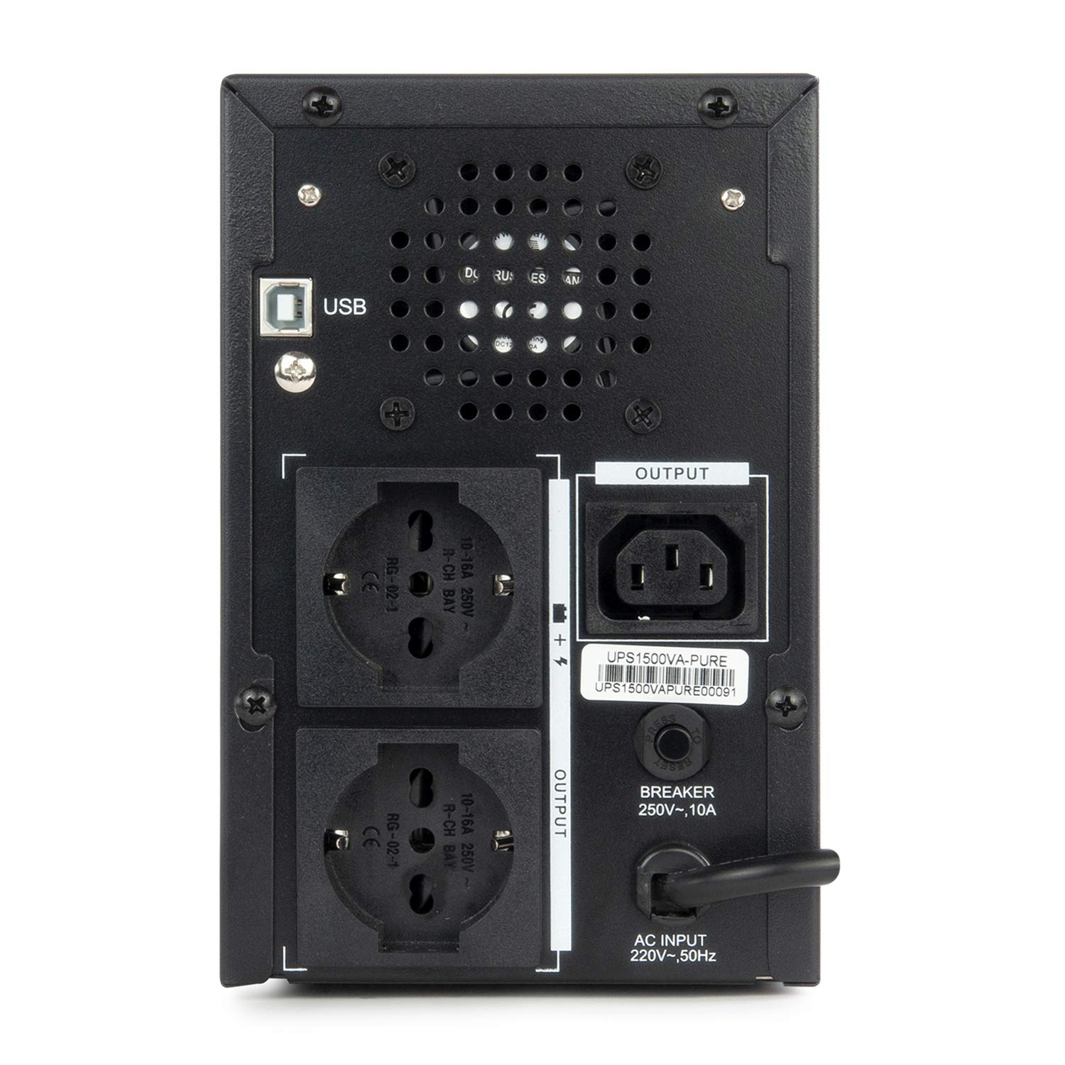Vultech Pure Line Interactive - Alimentation sans Interruption UPS 1500 VA avec Onde sinusoïdale Pure et écran LCD