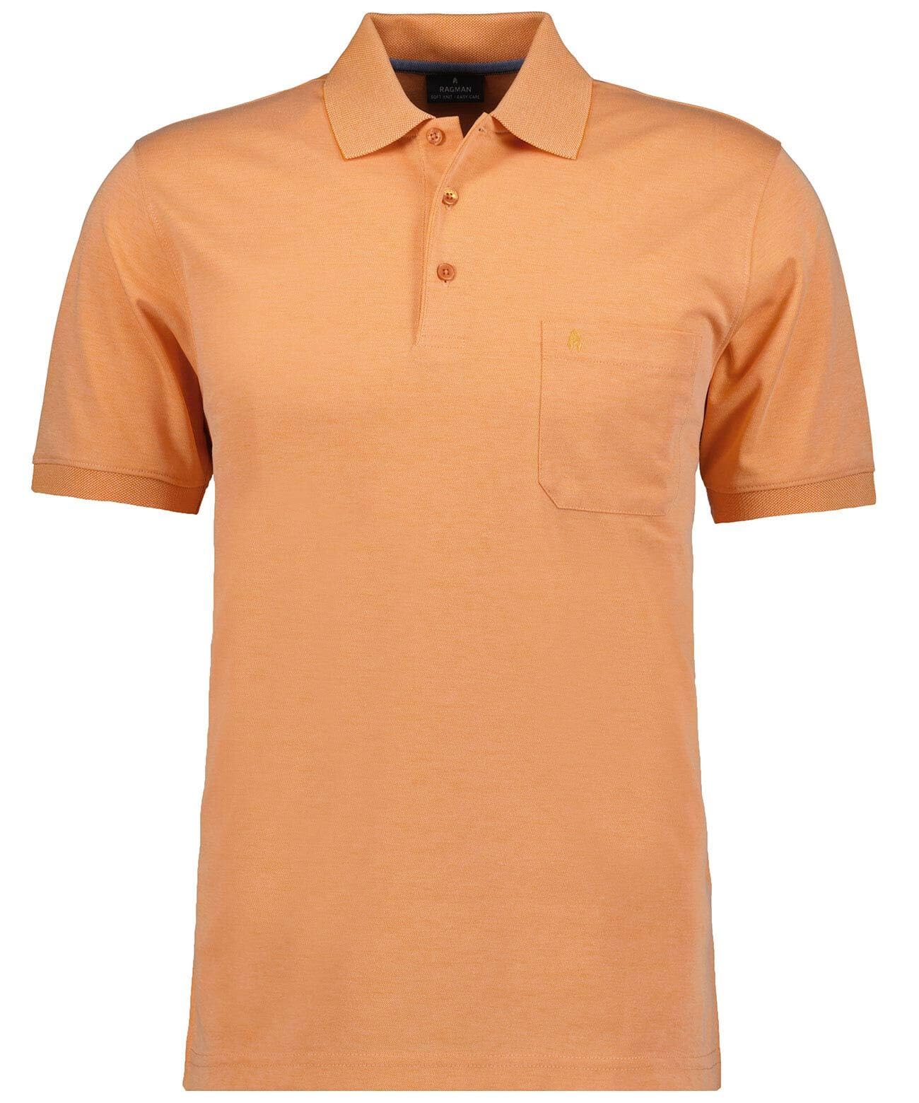 Ragman Polo de Punto Suave para Hombre con Bolsillo en el Pecho, Manga Corta, XL