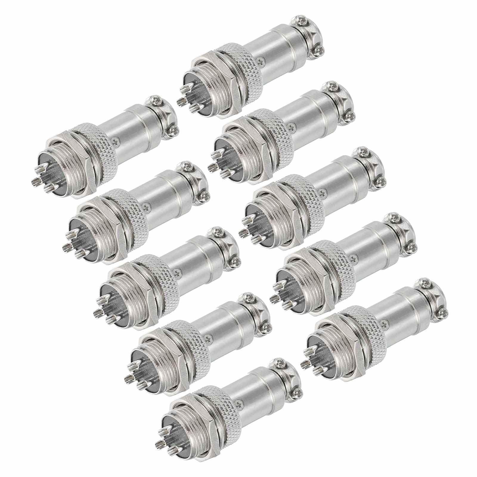 - MECCANIXITY 10Pcs 3 Pin GX16 Aviation Plug Connector 250V 15A Metal Circular Plug Connector with Male Female Plug Wire Connector 16mm Socket, Silver