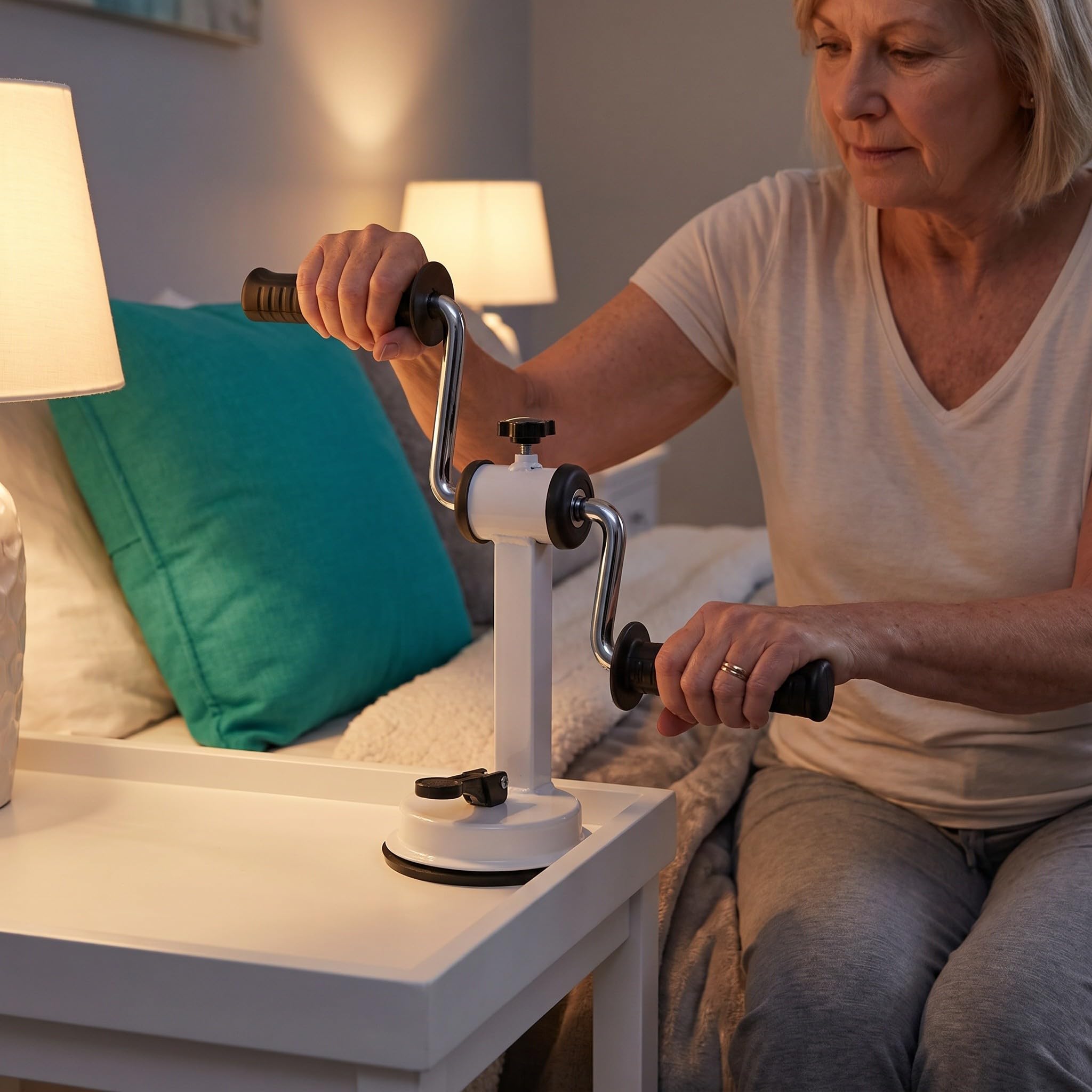 Ejercitador de Brazos con Base de succión compacta - Equipo de rehabilitación de antebrazo y Hombro para Fisioterapia y Cuidado de Personas Mayores - Equipo de Fitness para el hogar para
