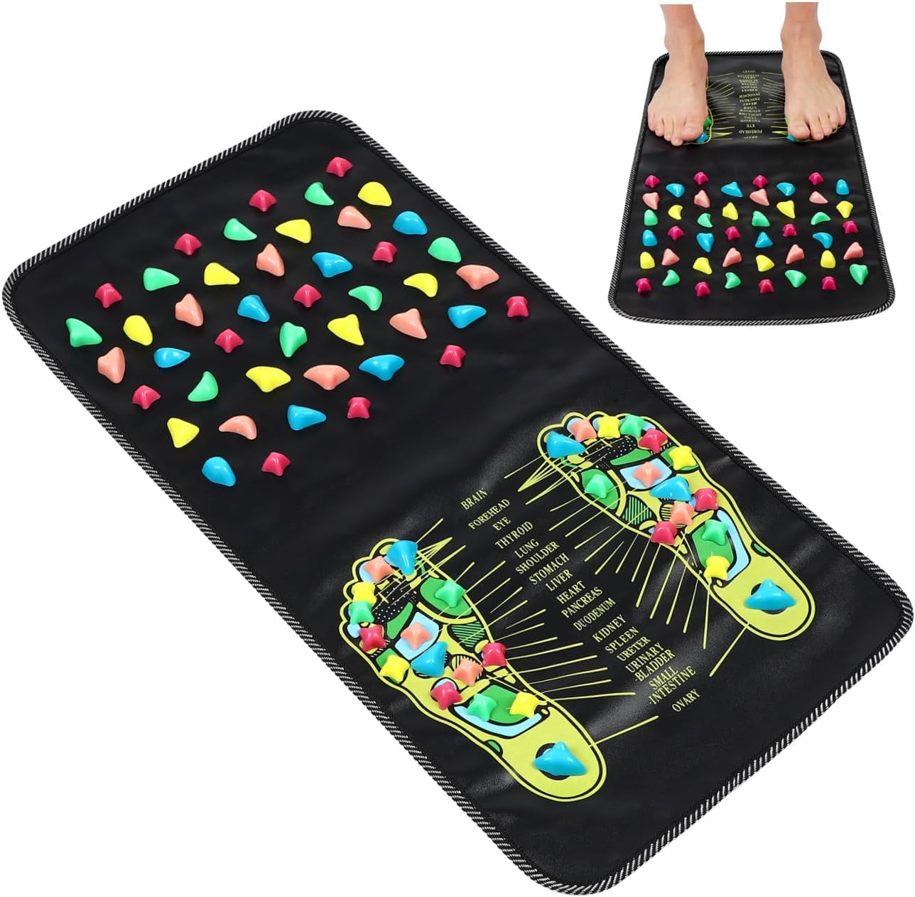 Mikinona Safe and Durable Stone Foot Massage Mat for Home Use Relieves Fatigue and Acupressure Walking Massager for Plantar Fasciitis for Relaxation and Foot Care