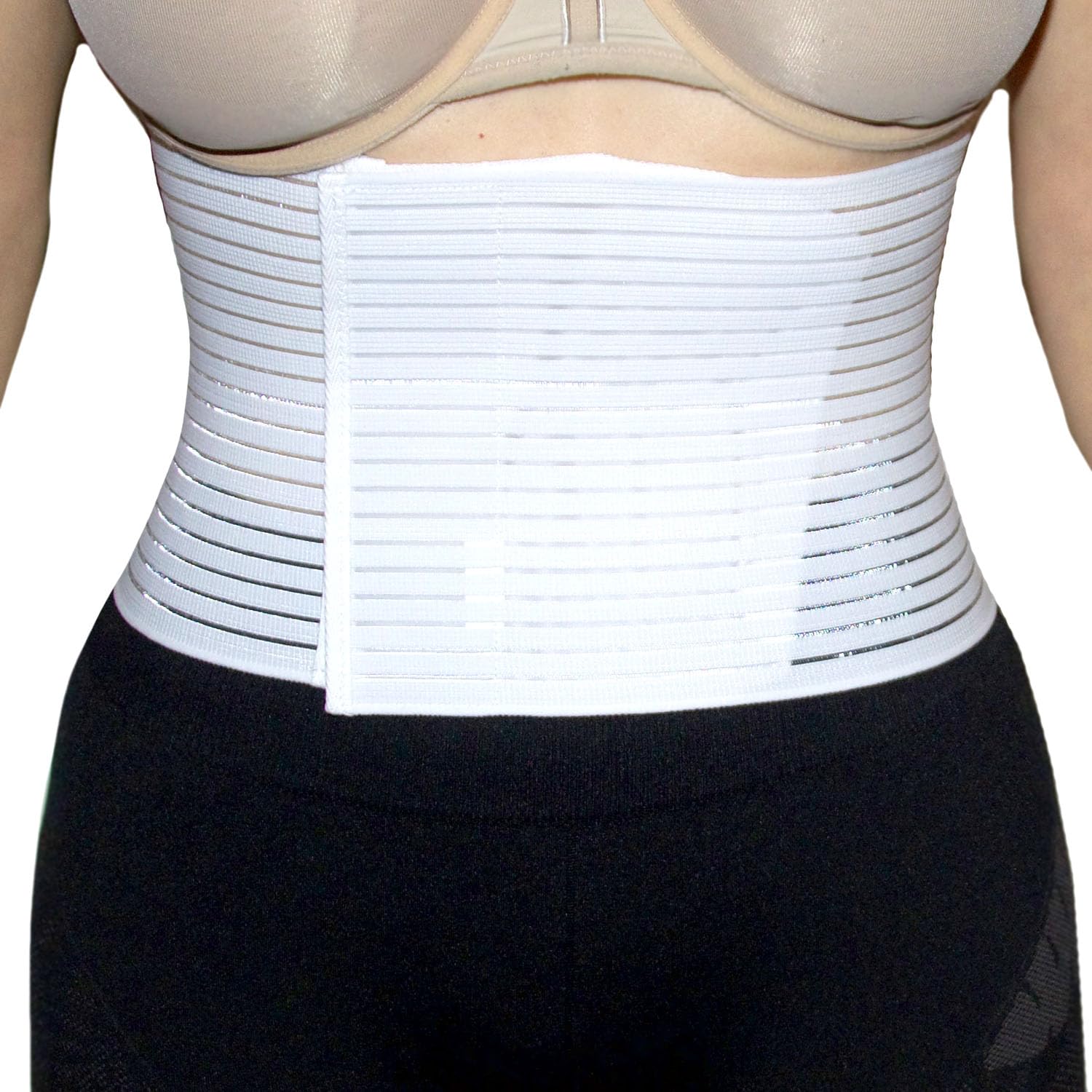 BODYPERFECT Ceinture abdominale post-partum et chirurgie - Soulagement dos - Soutien dorsal - Fermeture réglable 16 cm (blanc, XXL)