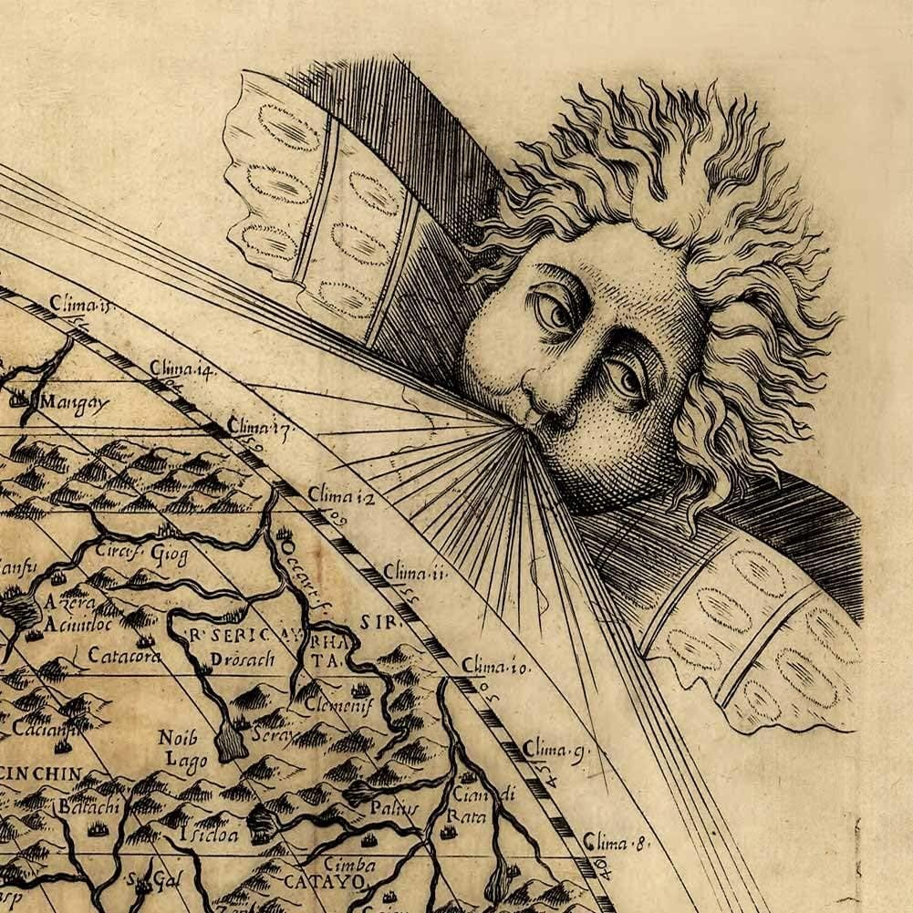 Amazon.co.jp: Paolo Forlani c.1565年作イタリア旧世界探検天使と