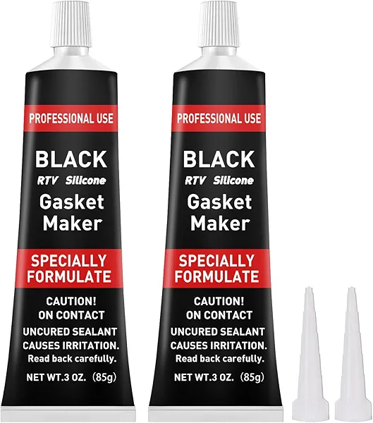 RTV Silicone Gasket Maker, High Temp Silicone Resist Oil, Anti-Freeze RTV Silicone Sealant for Engines, Gearboxes, Pumps, Superchargers (Black, 170g)