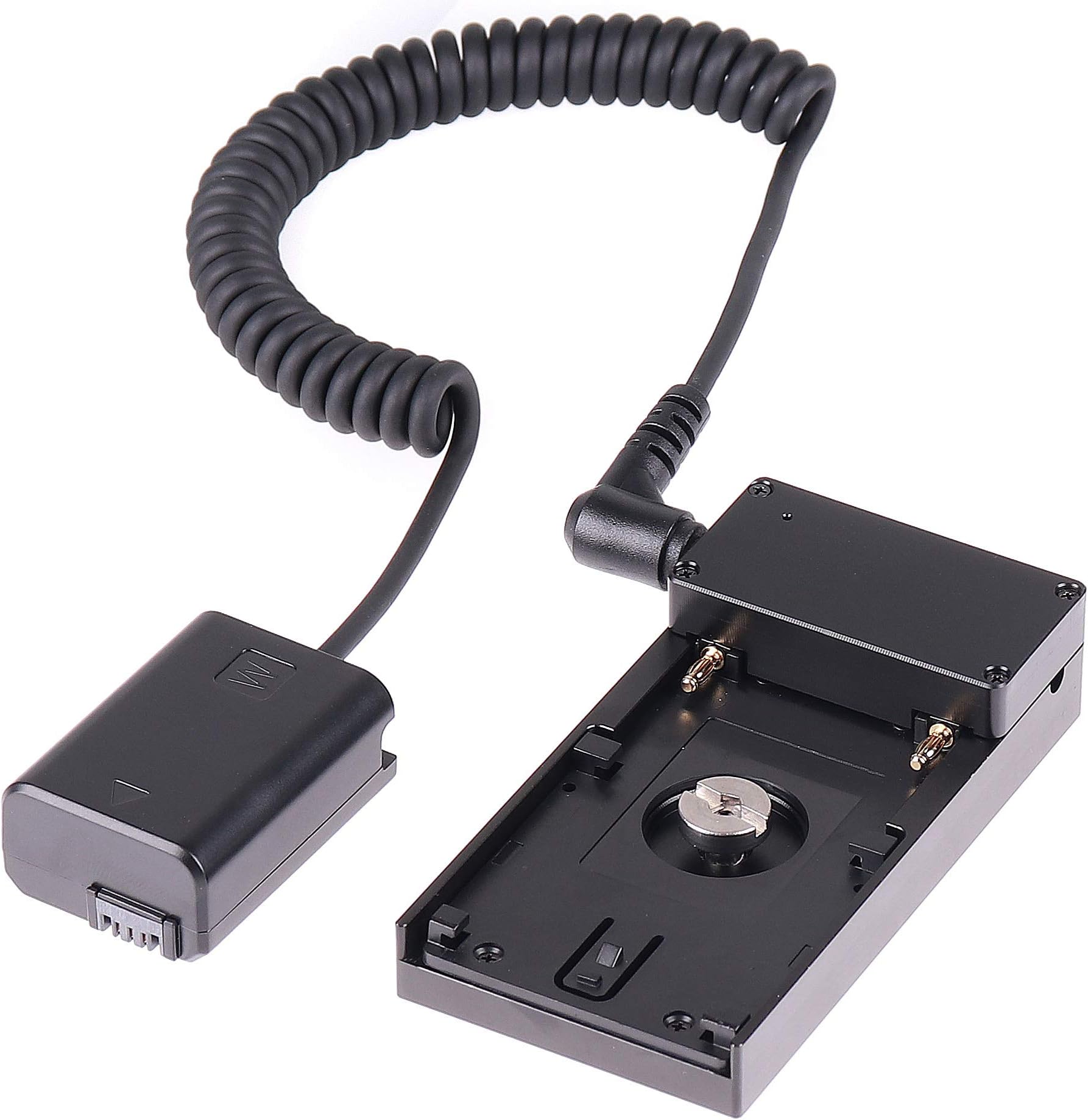 Hersmay NP-FW50 Dummy Battery to NP-F NP-F970 F960 F750 F770 F550 Battery Adapter Hot Shoe Mount Plate 1/4" for Sony NEX7 DSC-RX10 A7 A7R A7S II III A5000 A5100 A6000 A6300 A6400 A6500 ILCE-7 DSC-RX10