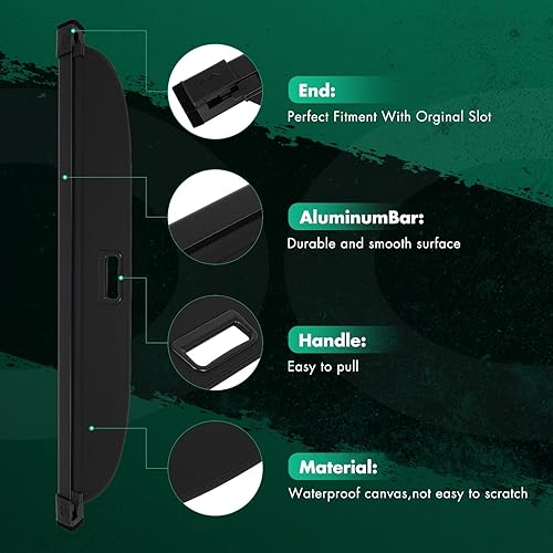 Miniatura 126 de SCITOO Cubierta de carga 2013 2014 2015 2016 2017 2018 compatible con Toyota RAV4 2.5L actualizado anti-mirón retráctil trasero maletero cubierta