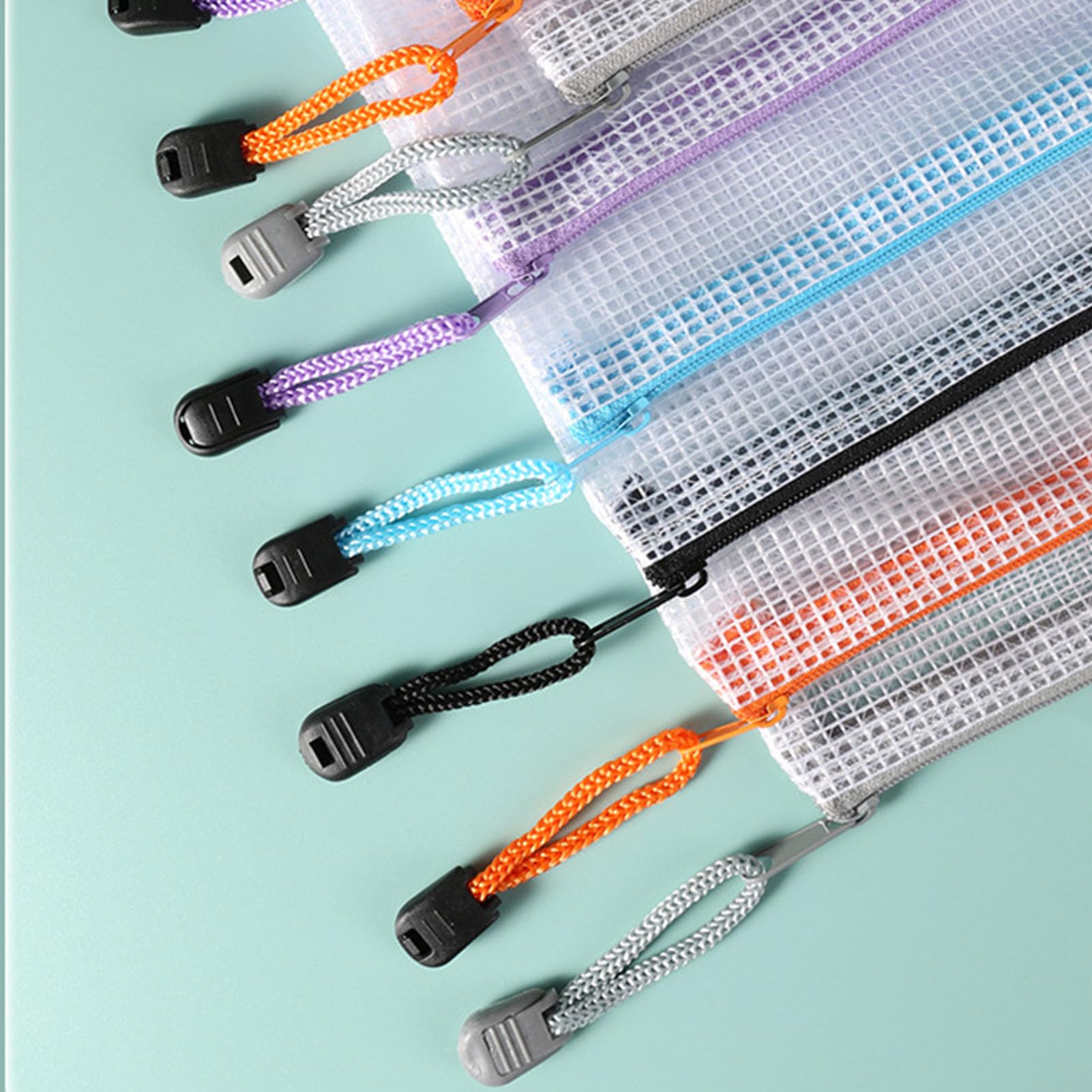 20 Bustine Documenti A4 Impermeabili con Zip - Sacchetti di Plastica a Rete Colorati, Organizzatori di Documenti per Ufficio, Scuola e Viaggio