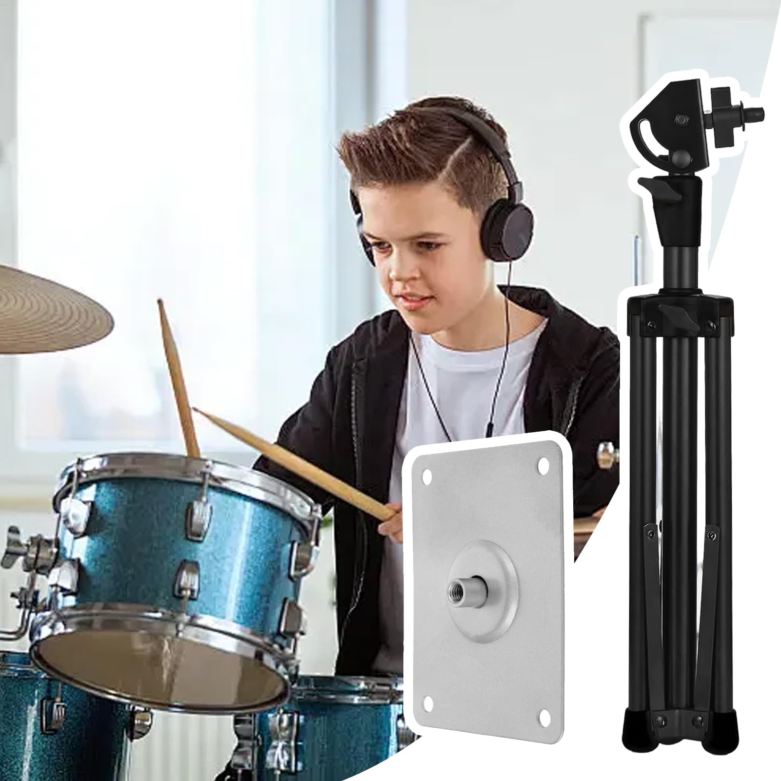 Support pour Pad de Batterie, Porte-Caisse Claire Portable, Support de Pad de Batterie Portable et Ergonomique pour , Adolescents, Débutants et Adultes pour Pratique à Domicile