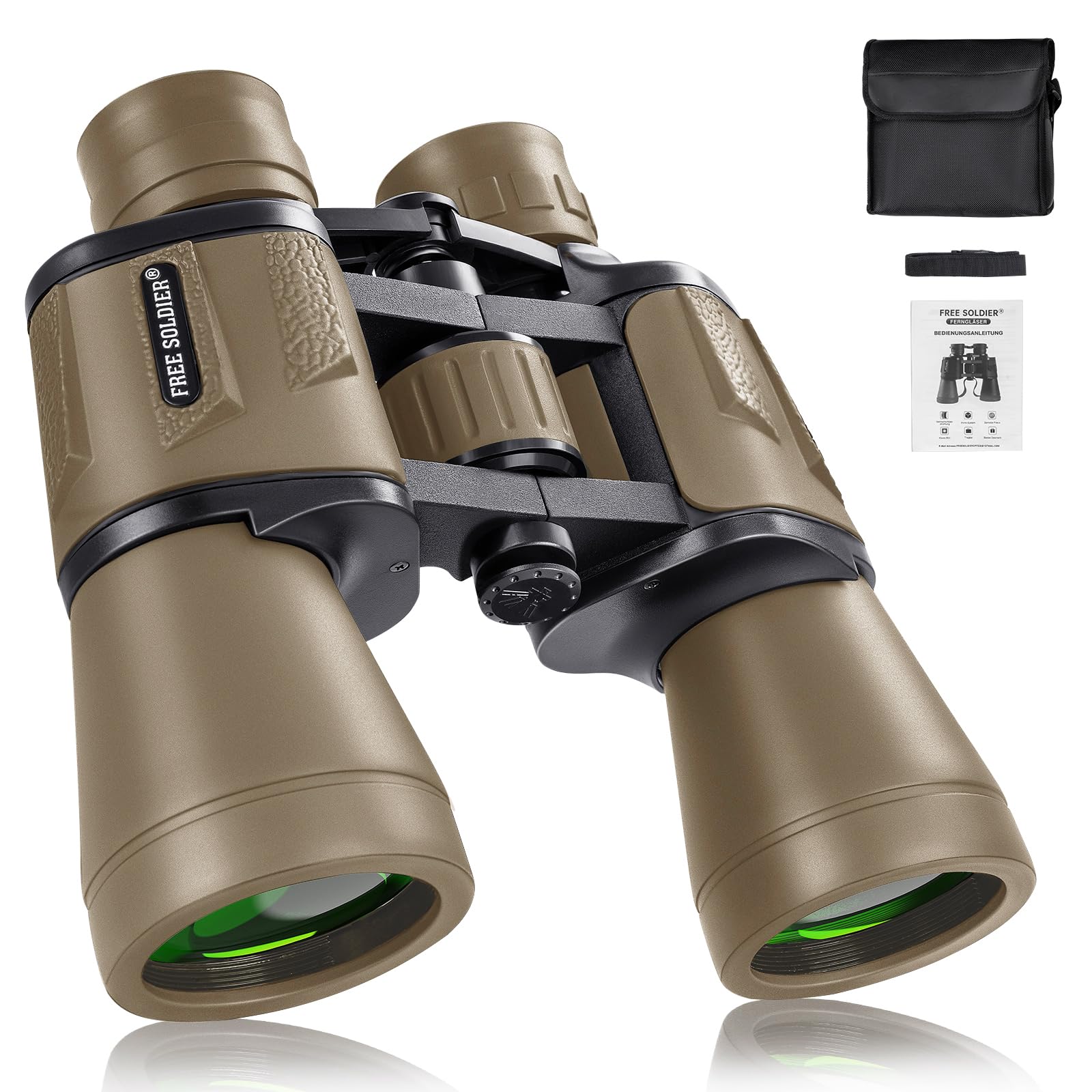 20x50 Binoculars for Adults - High Powered Binoculars for Bird Watching Hunting Hiking Concert Travel Theater with BAK4 Prism FMC Lens, Mud