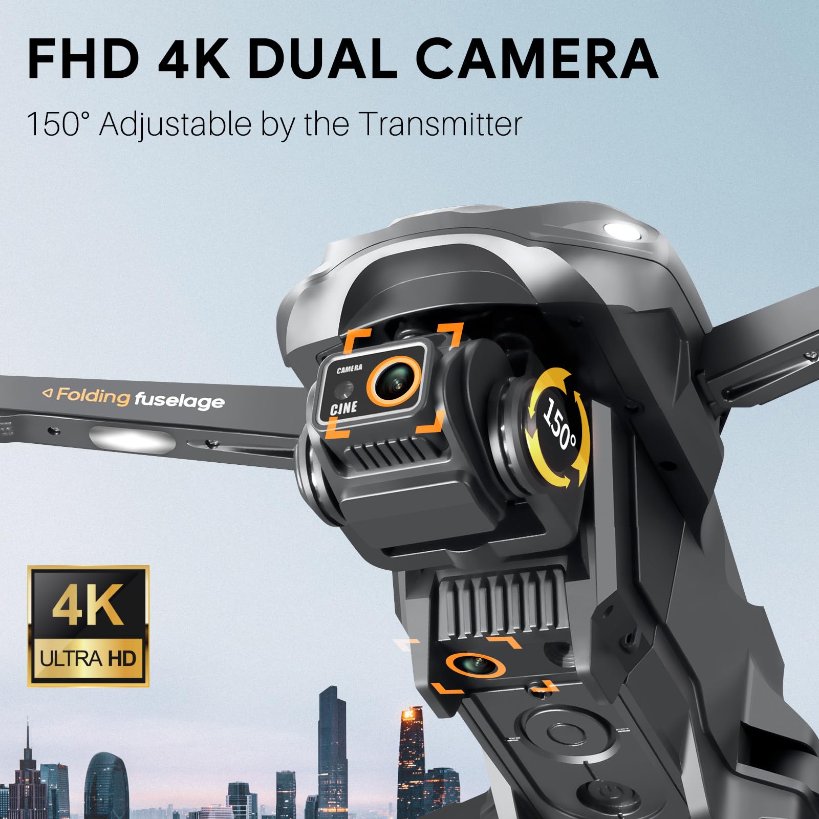 Mingfuxin Drone Con Telecamera Per Principianti, 5G Wifi FPV Droni Pieghevoli RC Quadcopter Con Evitamento Ostacoli, Motore Brushless, Avvio/Spegnimento Con Un Tasto, Capovolgimenti A 360°
