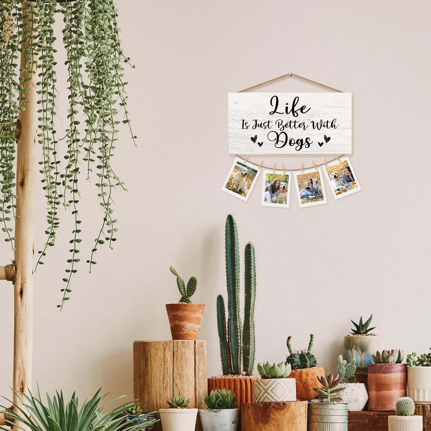 Dog Grandparents Gifts Picture Frame Photo Holder for Wall, Dog Lovers Gifts for Women Owners Dog Mom, Dog Gifts for Grandma Grandpa, Funny Gifts, Best Dog Ever Gifts Gifts Hanging Photo Display - Image 4