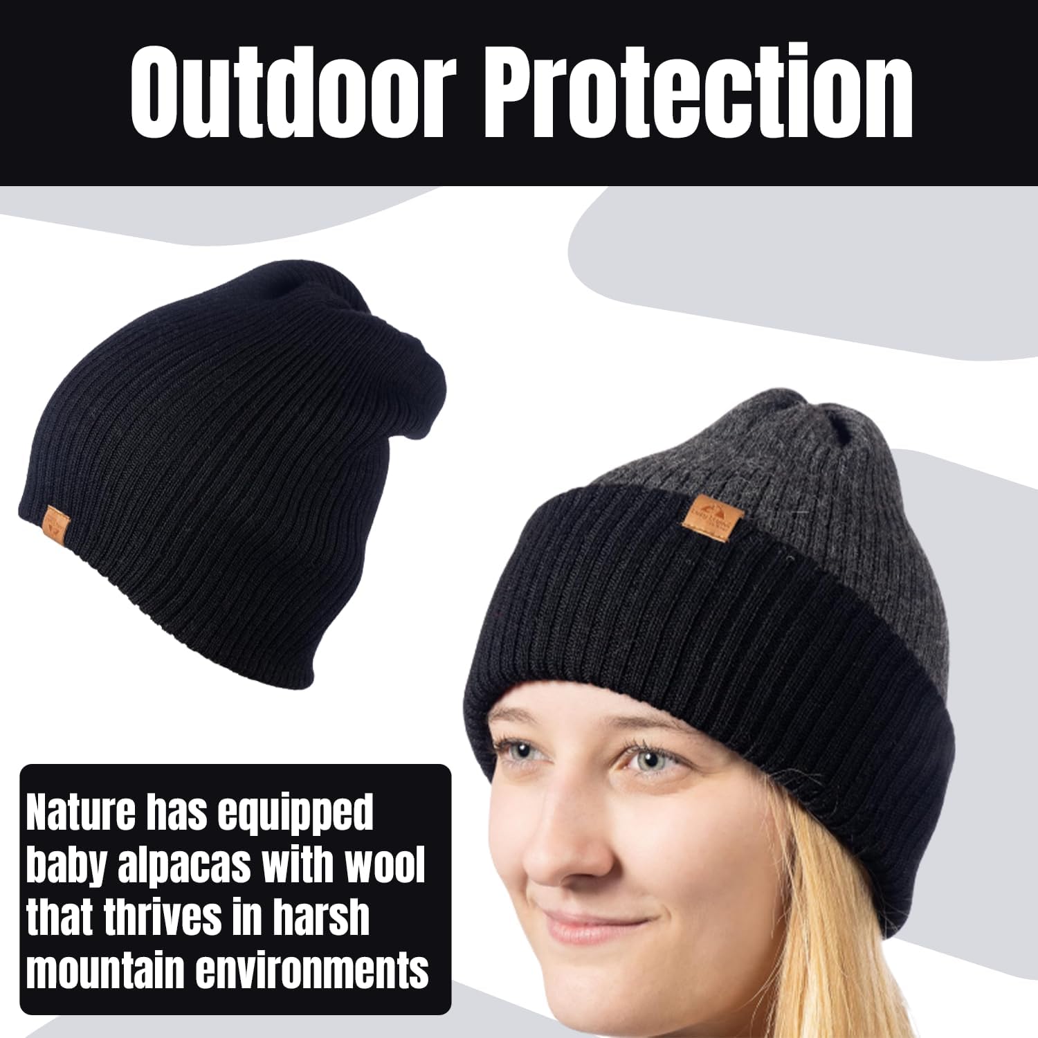 Knitted Reversible 100% Baby Alpaca Beanie - Image 5