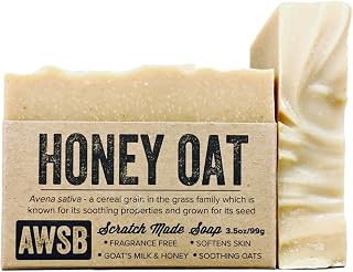 A Wild Soap Bar Honey Oat Fragrance Free Bar Soap with Goats Milk, All Natural with Organic Ingredients, Handmade