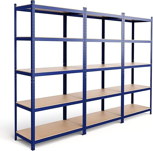 ERGOMASTER Estantes de almacenamiento de garaje de 5 niveles, estantería de garaje de 2920 libras, estantería resistente, ajustable, sin pernos,