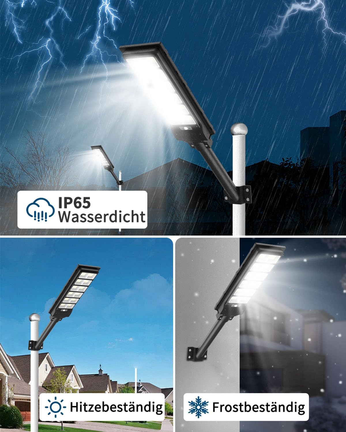 Sararoom 600W LED Solar Straßenlaterne | 6500K Strahler mit Bewegungsmelder Sensor | IP65 Wasserdichte Wandleuchte Wegeleuchte mit Fernbedienung, Außen-Sicherheitsleuchte für Garten,Hof,Garage,Eingang
