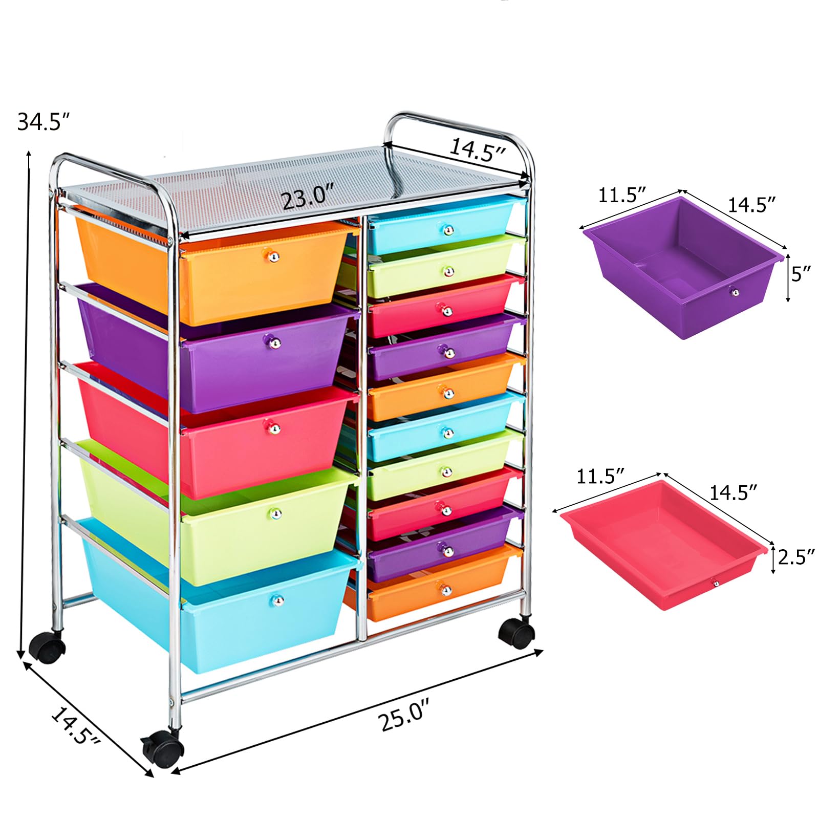 Rolling Storage Cart Rolling Cart Scrapbook Paper SILKYDRY 10 Drawers ...