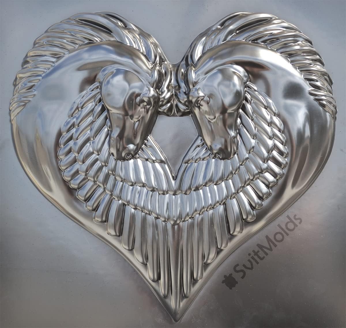 SvitMolds Mold DIY Panno Panel Bas-Relief Nice Horse's Heart Head Concrete Plaque Moulds Decor Wall D76