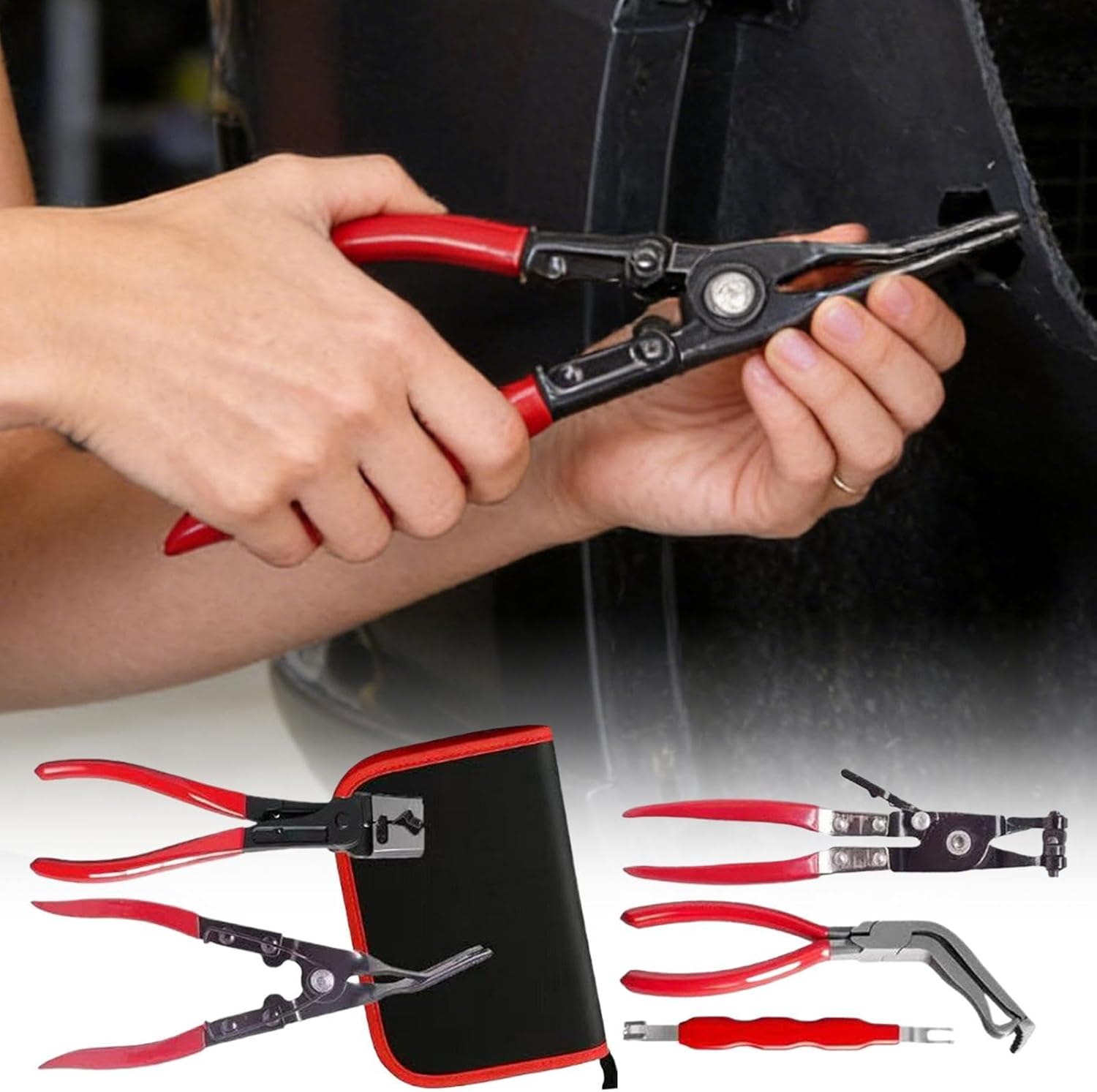 Automotive Electrical Disconnect Pliers Kit, Stable And Comfortable Grip, 26.5x15x4.5cm, Trim Clip Removal Tool, Electrical System Tools, Industrial Quality, For Mechanic Technician