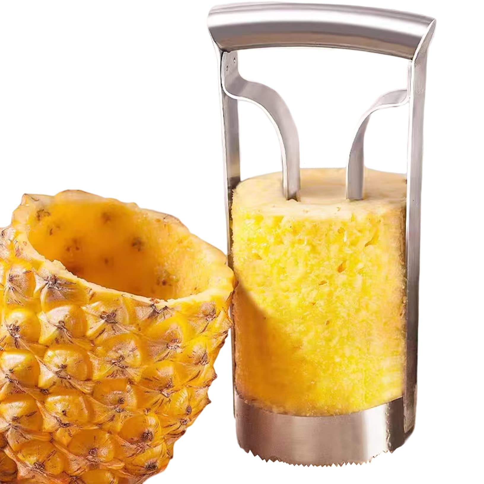 Cortador de abacaxi de 8 cm de aço inoxidável, removedor de núcleo de frutas para anéis