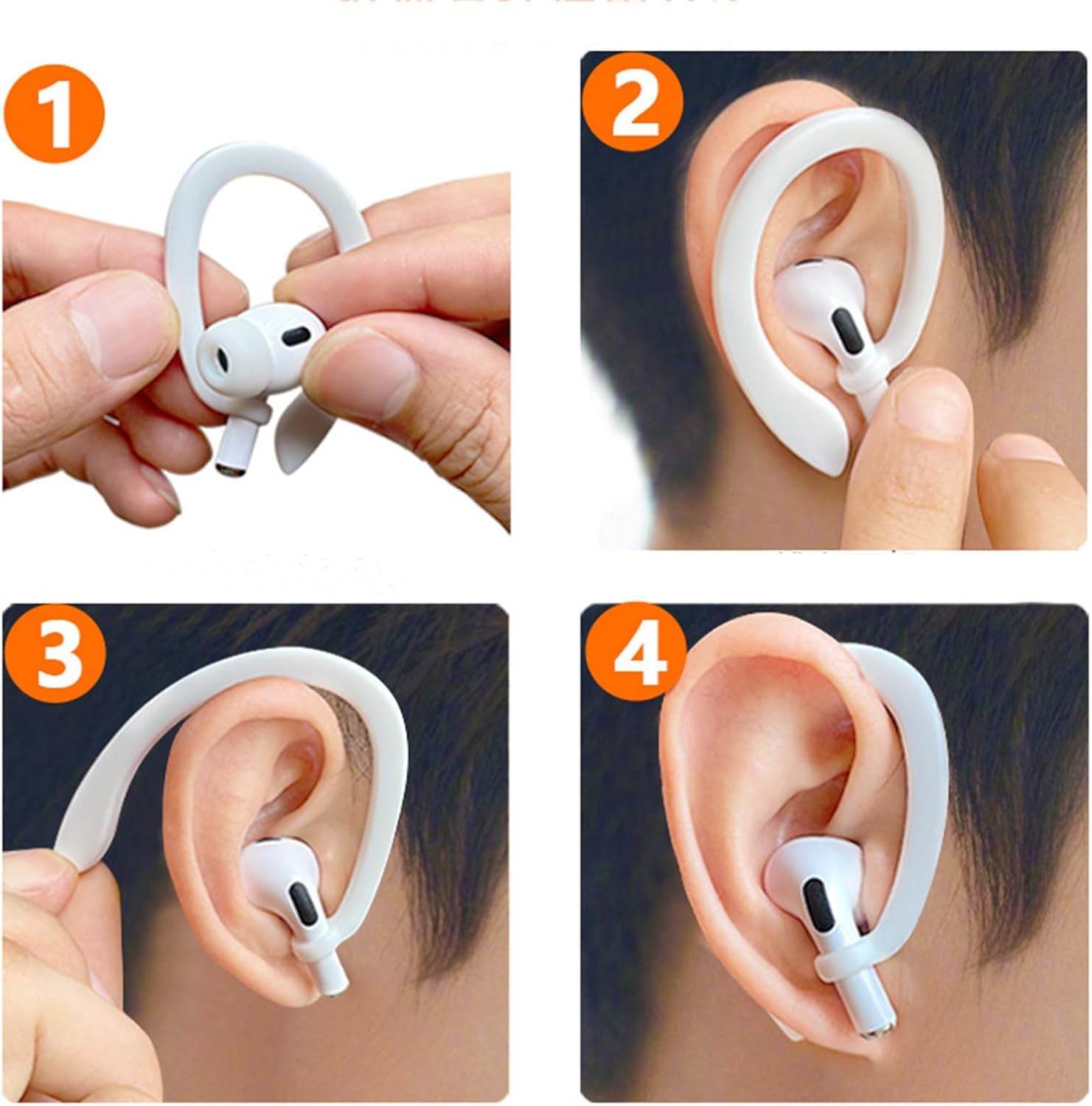 BUISAMG - Cinghie magnetiche anti-smarrimento per AirPods, cordino sportivo in morbido silicone, corda per collo, senza fili, confezione da 3 (nero/bianco/blu)