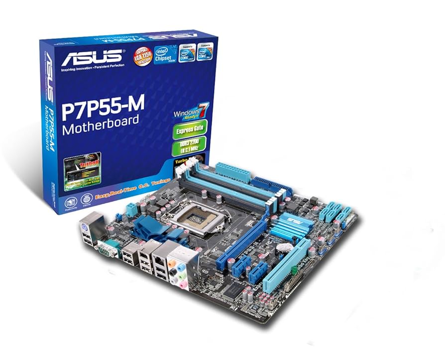 マザーボードP7P55-M ASUS P7P55-M - LGA 1156 -P55 - DDR3-1394 - uATX Motherboard