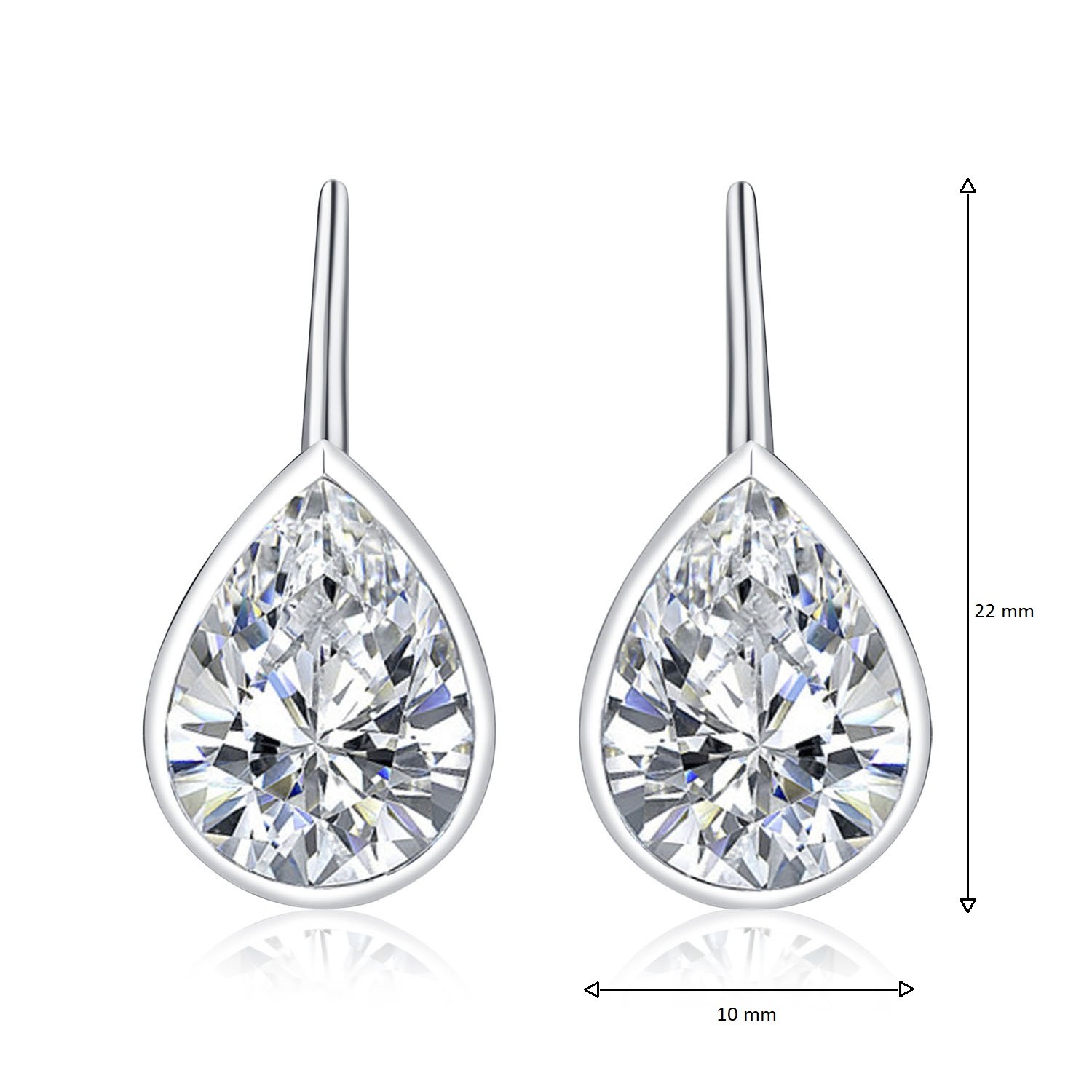 Diamond Treats 925 Sterling Silber Teardrop Ohrringe für Damen und Mädchen, niedliche birnenförmige Tropfen-Ohrringe mit Geschenkbox