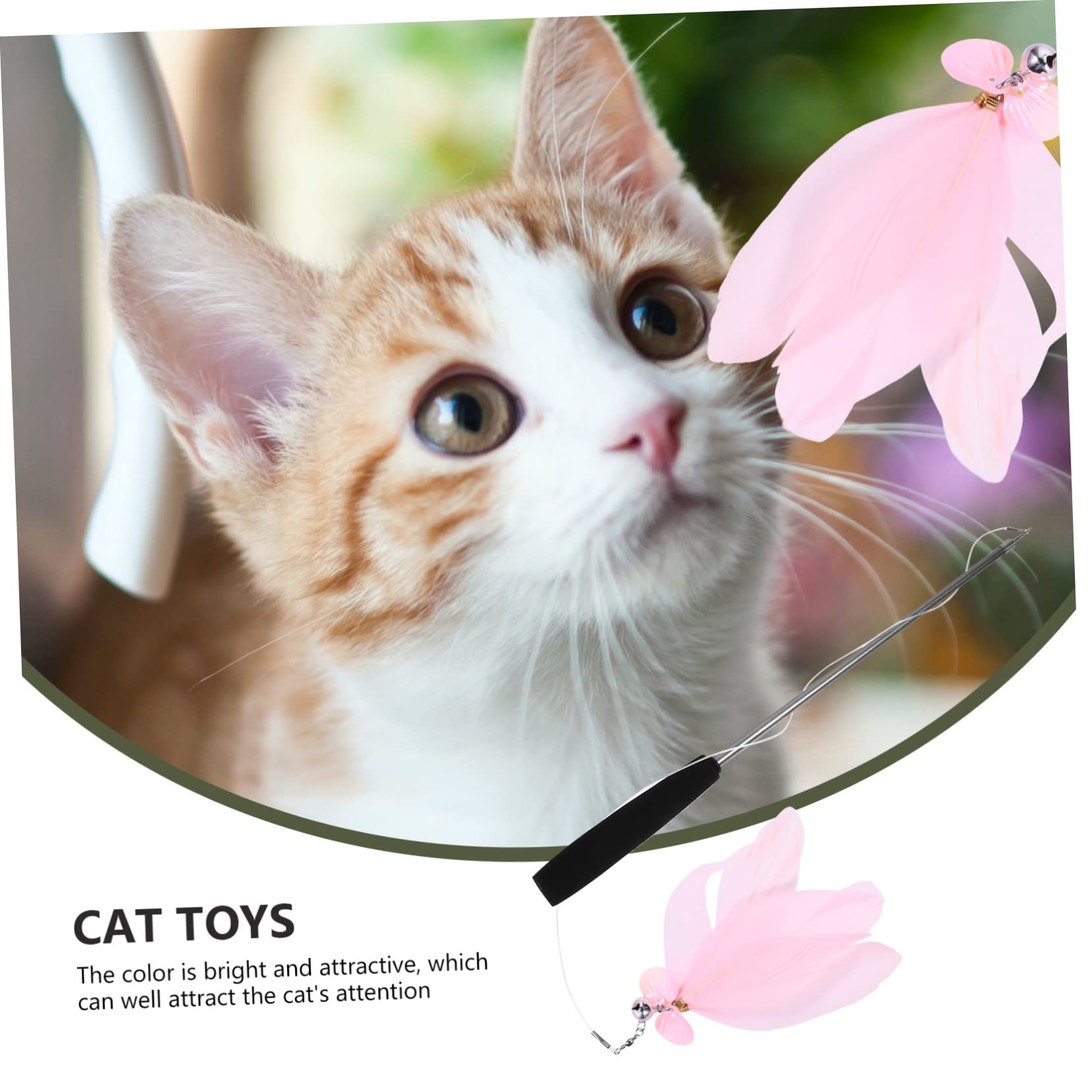 INOOMP 3pièces Canne à Télescopique Interactive pour Chats avec Jouets De Remplacement De Jouets pour Chats Et Kittens Accessoires Amusants Et Pratiques