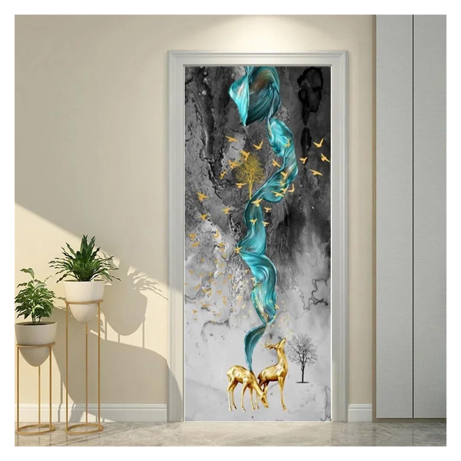 Sticker mural élan de style floral au design artistique haut de gamme