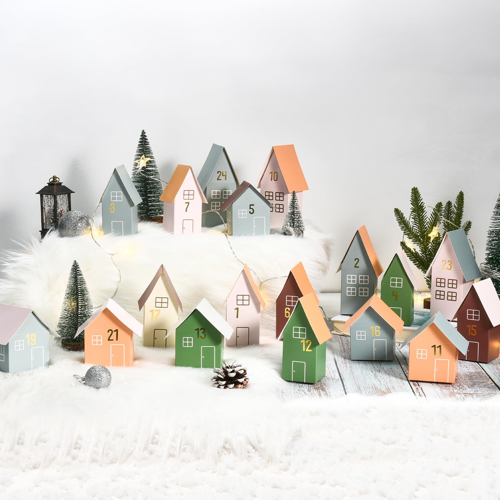 PANSIBY Advent Calendar for Filling 24 Christmas Calendar Houses to Fill Yourself - Image 4