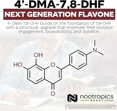 Nootropics Depot 4-DMA-7,8-DHF Capsules | 10mg | 90 Count | 4'-DMA-7,8-Dihydroxyflavone